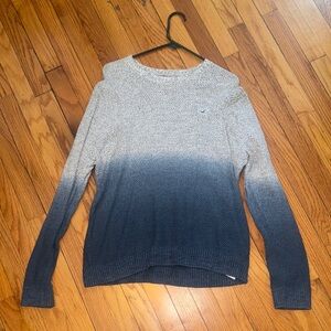 Hollister Gray and Blue Ombre Crewneck Sweater